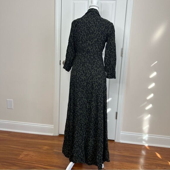 ZARA Leopard Print Maxi Button Down Maxi Dress - Picture 6 of 13